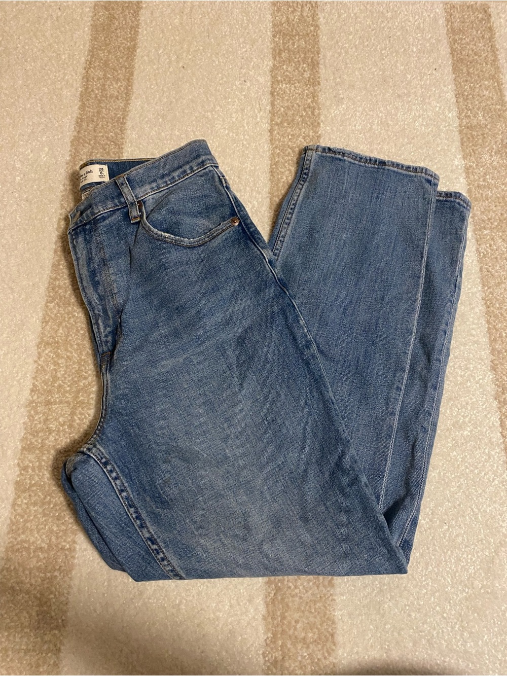Abercrombie & Fitch Women's Medium Blue Ankle Straight Ultra High Rise Jeans